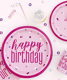 Pink Glitz Happy Birthday Party Supplies | Balloon | Decoration | Pack